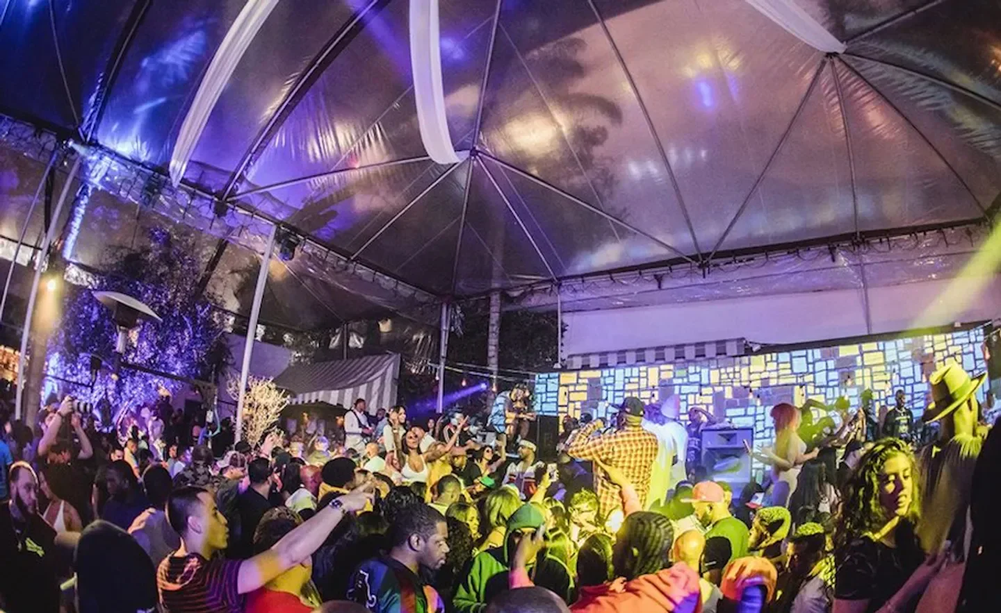 Nightclub crowd enjoying live music at Le Jardin in Los Angeles