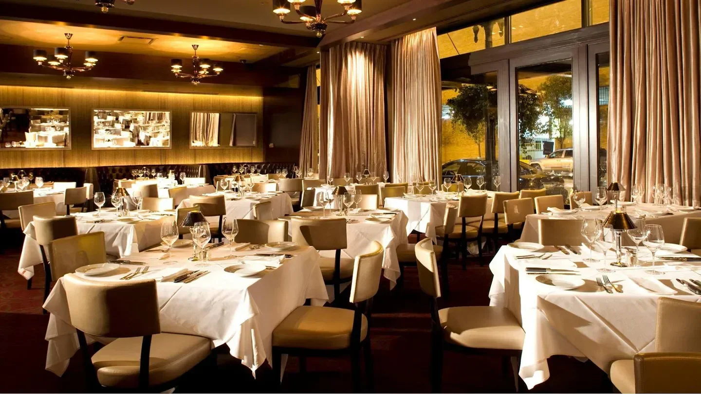 Elegant dining room at Mastro's Ocean Club - Los Angeles, a restaurant in Los Angeles.